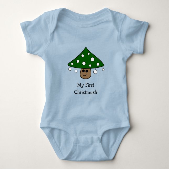 Weihnachtsbaum Mushroom Baby Bodysuit Strampler (Vorderseite)