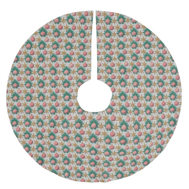 Weihnachtsbaum-Muster-Baumskirt Polyester Weihnachtsbaumdecke (Vorderseite)