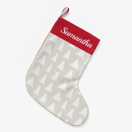 Weihnachtsbaum Muster Beige Individuelle Name Eins Kleiner Weihnachtsstrumpf