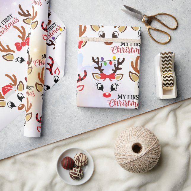 Weihnachtsbaum-Muster Geschenkpapier (Kunsthandwerk)