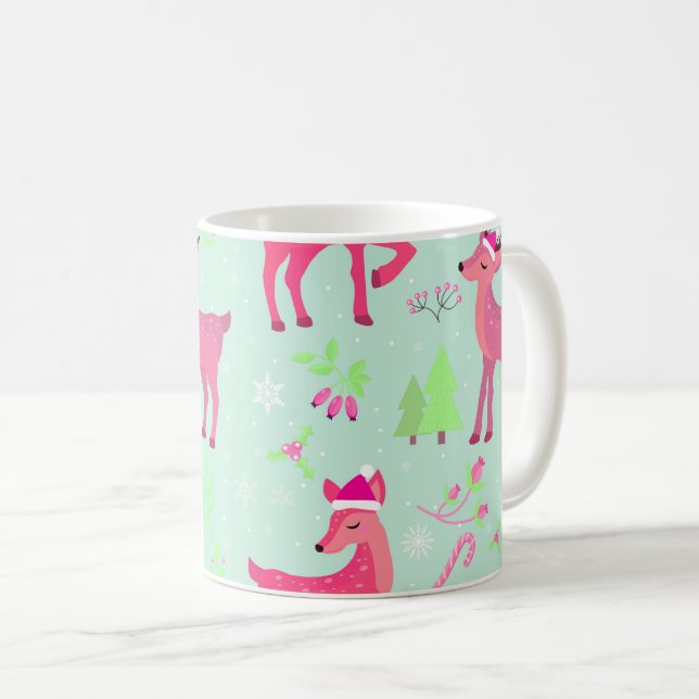 Weihnachtsbaum-Muster Kaffeetasse (VorderseiteRechts)