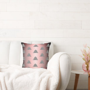 Weihnachtsbaum Muster Metallic Pink Urlaub Kissen