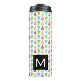 Weihnachtsbaum Muster Monogram Thermal Tumbler Thermosbecher