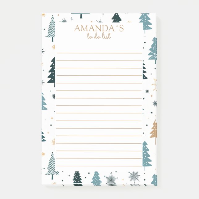 Weihnachtsbaum-Muster-Notizen Post-it Klebezettel (Vorderseite)