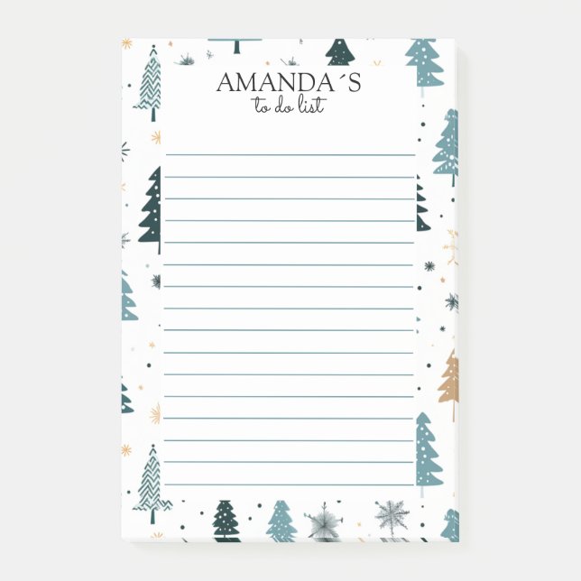 Weihnachtsbaum-Muster-Notizen Post-it Klebezettel (Vorderseite)
