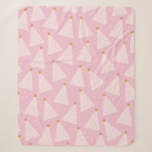 Weihnachtsbaum Muster rosa Sherpadecke