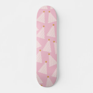 Weihnachtsbaum Muster rosa Skateboard