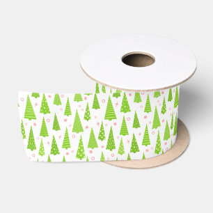 Weihnachtsbaum Muster Satin Ribbon Satinband