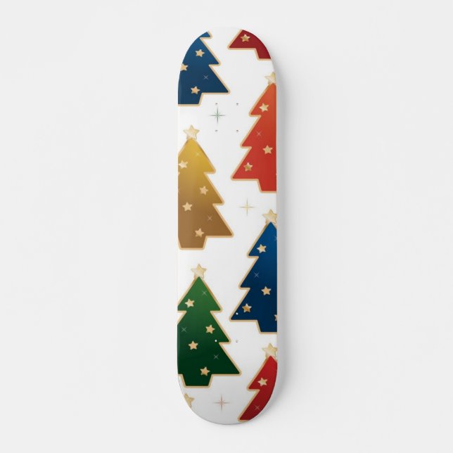 Weihnachtsbaum-Muster Skateboard (Vorne)