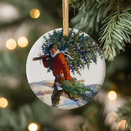 Weihnachtsbaum | N.C. Wyeth Keramik Ornament