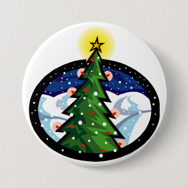 Weihnachtsbaum nachts button (Vorderseite)