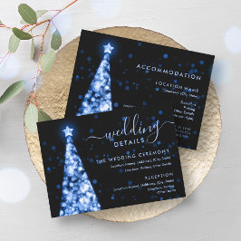 Weihnachtsbaum Navy Blue Wedding Details Card Einladung