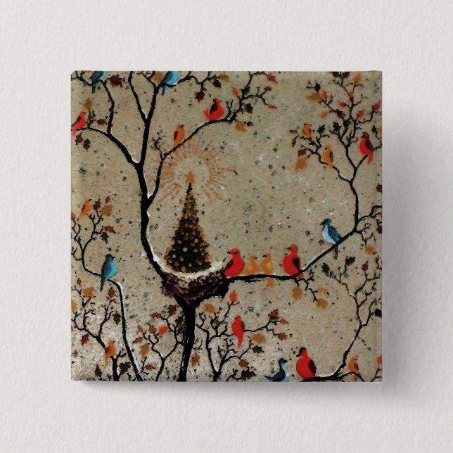 Weihnachtsbaum Nest ~ Knöpfe Button (Vorderseite)