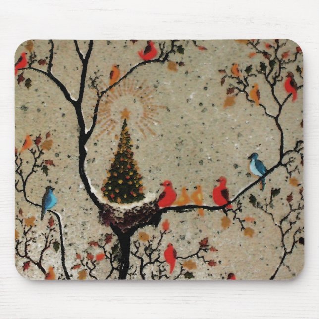 Weihnachtsbaum Nest ~ Mousepad (Vorne)
