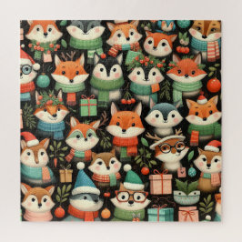 Weihnachtsbaum Niedliche Mistletoe Füchse