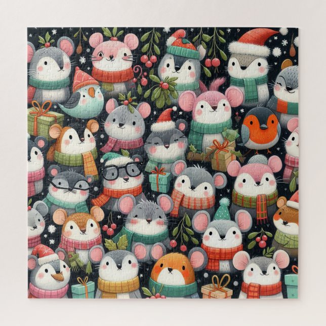 Weihnachtsbaum Niedliche Mistletoe Mäuse (Vertikal)