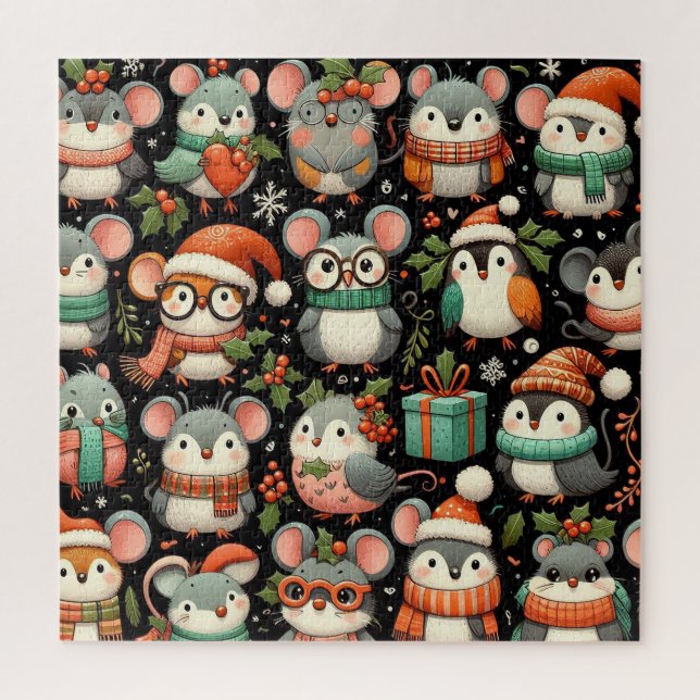 Weihnachtsbaum Niedliche Mistletoe Mäuse (Vertikal)