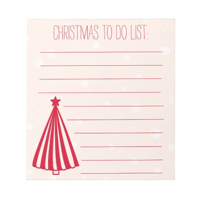 Weihnachtsbaum - Niedliche Weihnachten zu tun List Notizblock (Vorderseite)