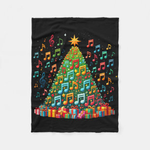 Weihnachtsbaum Noten Musiklehrer Musiker Fleecedecke
