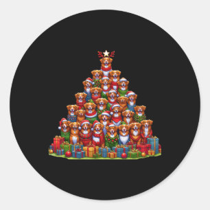 Weihnachtsbaum Nova Scotia Duck Tolling Retriever Runder Aufkleber