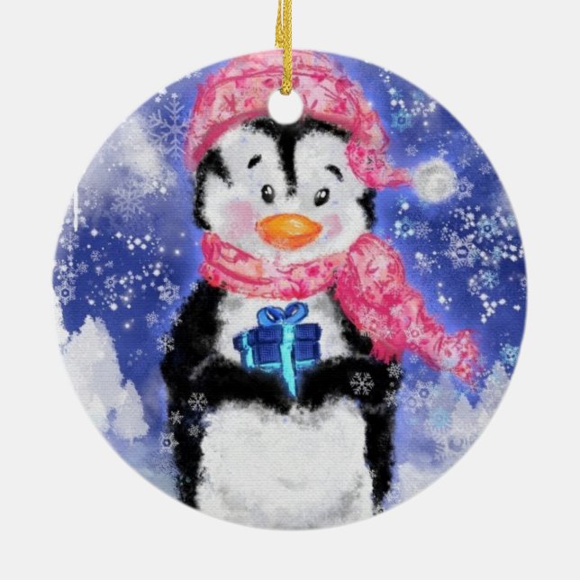 Weihnachtsbaum Ornament Happy Pinguin (Hinten)