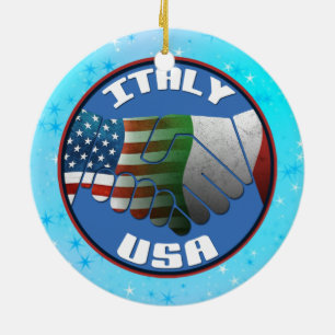 Weihnachtsbaum Ornament Italien USA Flaggen