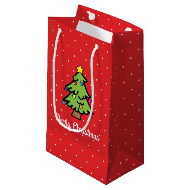 Weihnachtsbaum-Ornament-Lichterfolge Kleine Geschenktüte (Vorderseite Schrägansicht)