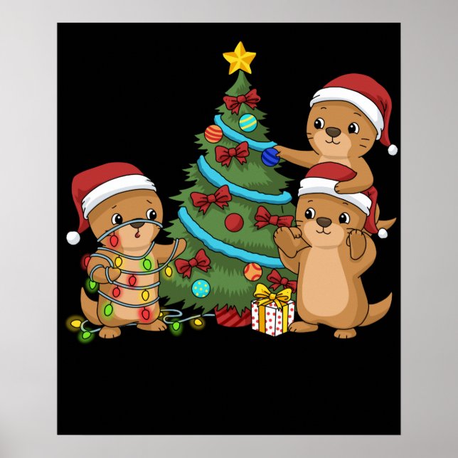 Weihnachtsbaum Otter Kinder Weihnachtsgeschenk Mee Poster (Vorne)