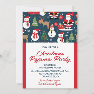 Weihnachtsbaum Pajama Party Schlummerbäume Schneem Einladung