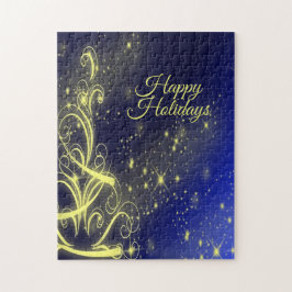 Weihnachtsbaum Party Gold Stars Navy Blue Holidays