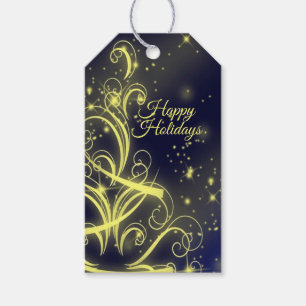 Weihnachtsbaum Party Gold Stars Navy Blue Holidays Geschenkanhänger