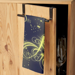 Weihnachtsbaum Party Gold Stars Navy Blue Holidays Geschirrtuch