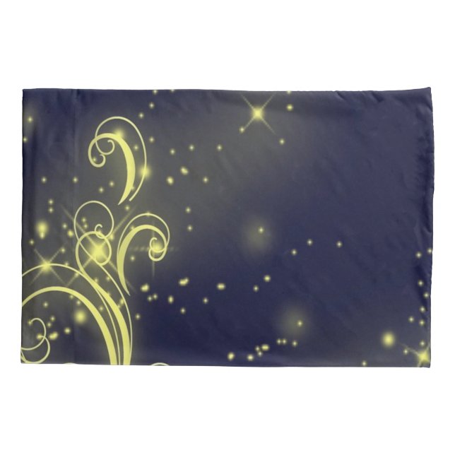 Weihnachtsbaum Party Gold Stars Navy Blue Holidays Kissenbezug (Rückseite)