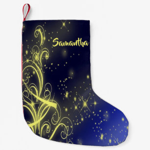 Weihnachtsbaum Party Gold Stars Navy Blue Holidays Kleiner Weihnachtsstrumpf