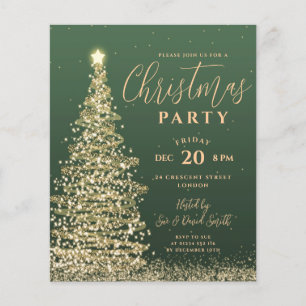 Weihnachtsbaum Party Grüne Feiertage Einladung Flyer