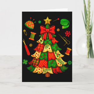 Weihnachtsbaum-Patchwork-Quilten-Quilter-Nähen L Karte