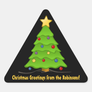 Weihnachtsbaum Personalisierte Dreieckskleber Dreieckiger Aufkleber