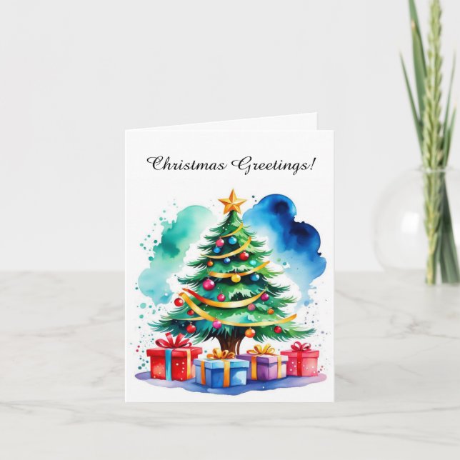 Weihnachtsbaum Personalisierte Grußkarte Karte (Vorderseite)