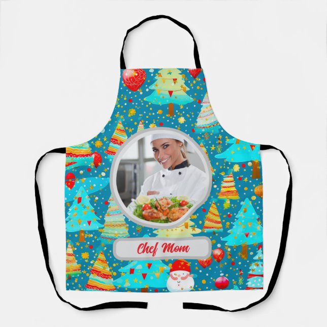 Weihnachtsbaum Personalisierte Mama Foto Weihnacht Schürze (Vorderseite)