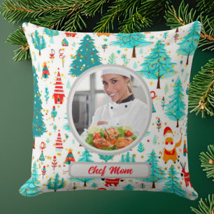 Weihnachtsbaum Personalisierter Koch Mama Foto Kissen