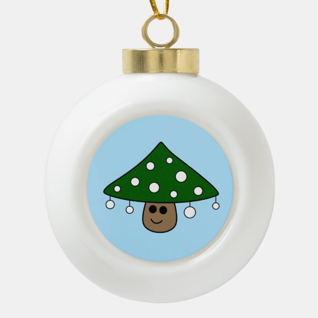 Weihnachtsbaum Pilz Keramik Ball Ornament (Vorderseite)