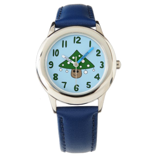 Weihnachtsbaum-Pilzbeobachtung (Kind) Armbanduhr (Vorderseite)