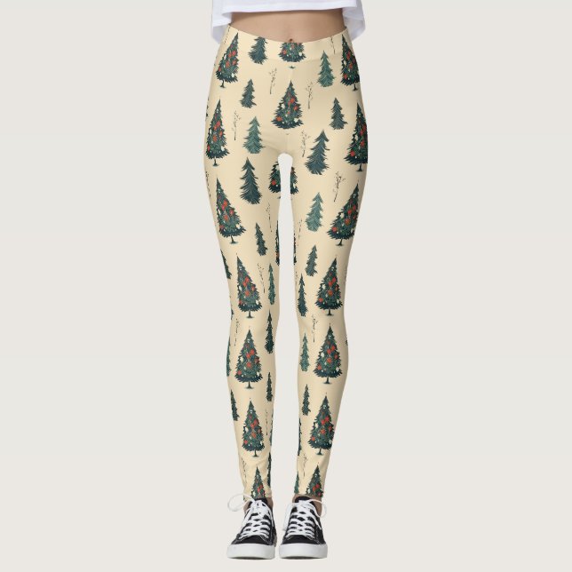 Weihnachtsbaum, Pine Tree Muster. Leggings (Vorderseite)