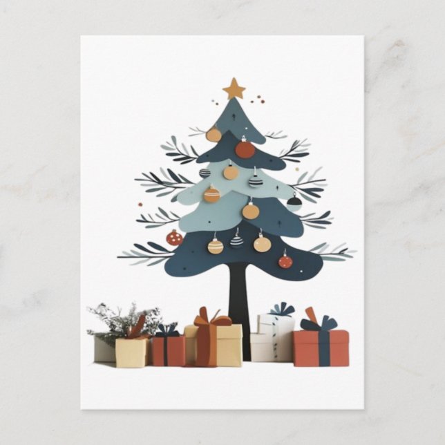Weihnachtsbaum Postkarte (Vorderseite)
