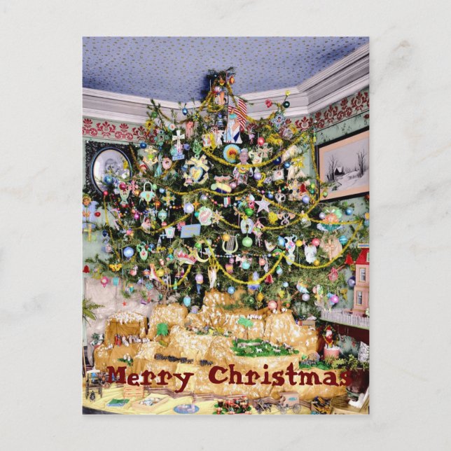Weihnachtsbaum-Postkarte Feiertagspostkarte (Vorderseite)