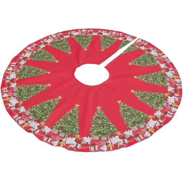 Weihnachtsbaum präsentiert Baumrock Polyester Weihnachtsbaumdecke (Schrägansicht)