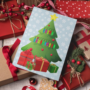 Weihnachtsbaum & präsentiert Winterschnee Ihre Nac Feiertagskarte