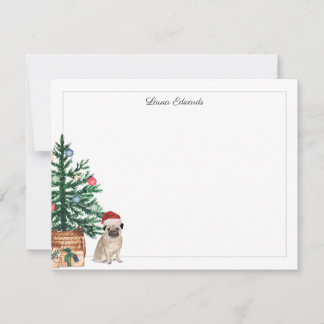 Weihnachtsbaum Pug Urlaub Mitteilungskarte