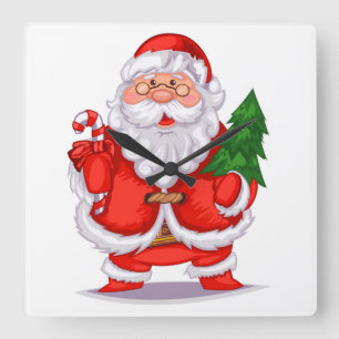 Weihnachtsbaum Quadratische Wanduhr