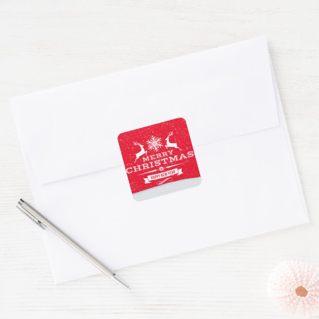 Weihnachtsbaum Quadratischer Aufkleber (Umschlag)